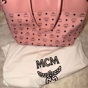 MCM Pink Monogram Tote